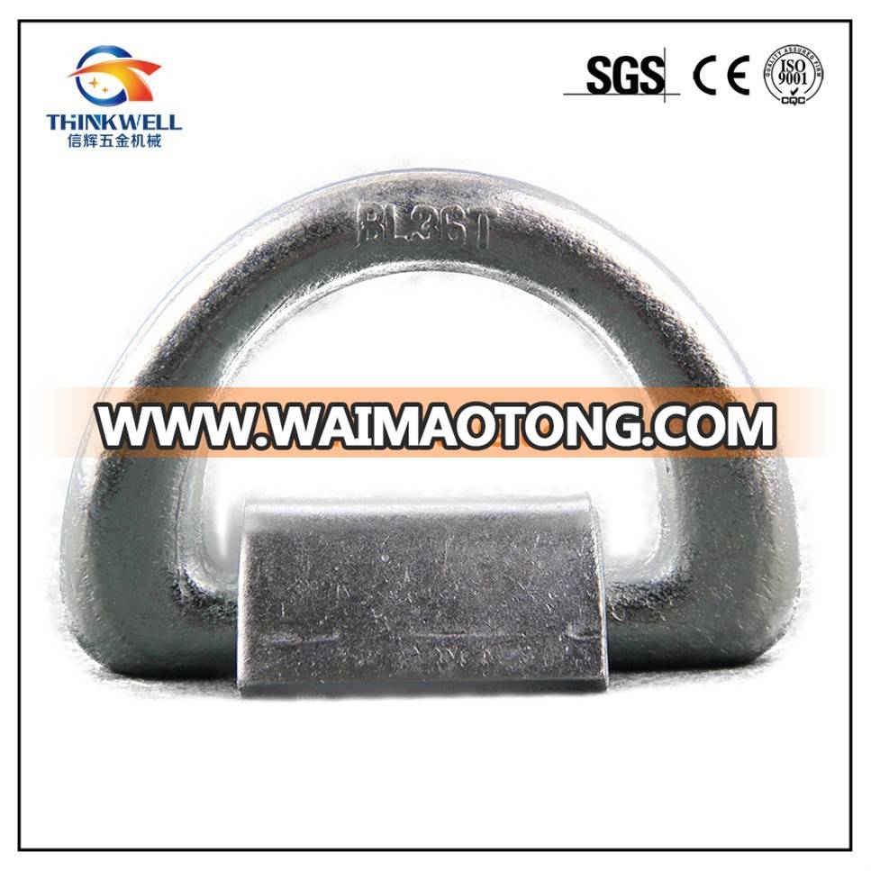 Forged Galvanized Container Lashing D Ring with Foundation